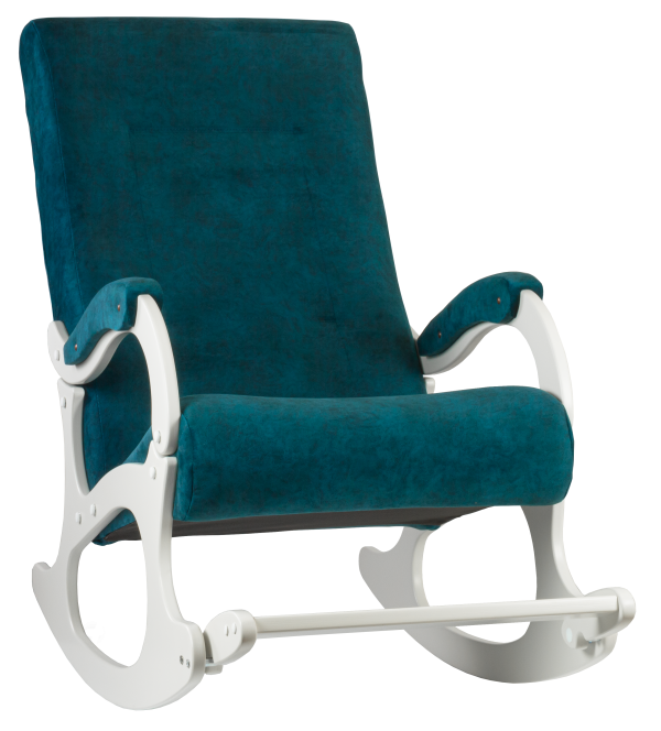 Кресло-качалка Бастион-4-2 арт.Goya teal Белые ноги